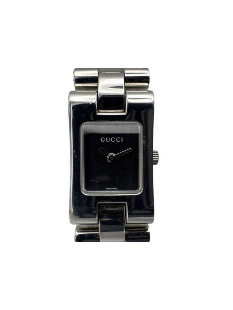 Gucci Watch Black Silver Stainless Steel